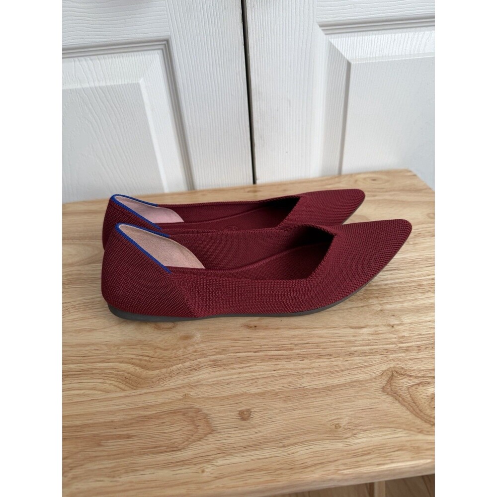 ROTHY'S The Point Ballet flats Red Wine textured knit fabric pointed toe size 9 - Picture 5 of 11
